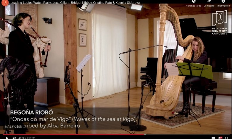 GALAXIA ETRAD. Cristina Pato e a harpista Bridget Kibbey inclúen a composición e arranxo da mestra de arpa céltica, Begoña Riobó, sobre a cantiga “Ondas do Mar de Vigo”  nun concerto para a Universidade de Princeton