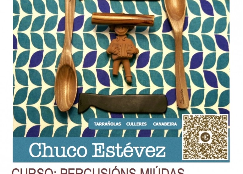 Curso de curta duración. PERCUSIÓNS MIÚDAS. 26NOV-4FEB-01ABR. Chuco Estévez. EXTRAESCOLARES ETRAD 2021-22