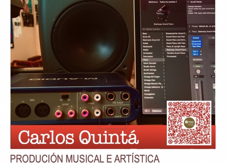 MONOGRÁFICO. PRODUCIÓN MUSICAL E ARTÍSTICA. CARLOS QUINTÁ. 04/11/18 MAR. 2022. 16:00-19:00 HS. EXTRAESCOLARES ETRADVIGO 2021/22.