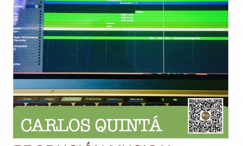 CURSO DE PRODUCIÓN MUSICAL E ARTISTICA. CARLOS QUINTÁ. 24MAR, 14ABR, 21ABR. EXTRAESCOLARES ETRADVIGO 2022-23.