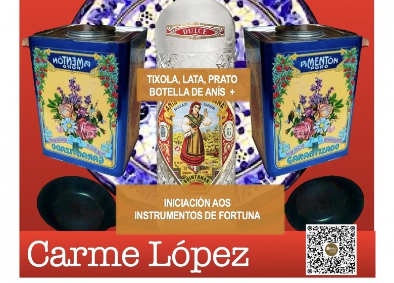 CURSO:  MÚSICA NA COCIÑA.INICIACIÓN AOS INSTRUMENTOS DE FORTUNA. CARME LÓPEZ. VENRES 12 /19/26/XAN. 2024. EXTRAESCOLARES ETRADVIGO 2023-24.