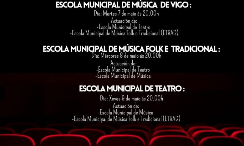 II MOSTRA EMMA.  Escola Municipal de Teatro de Vigo // Escola Municipal de Música de Vigo.  Mércores 8 de maio. 20:00h.  Auditorio Milladoiro