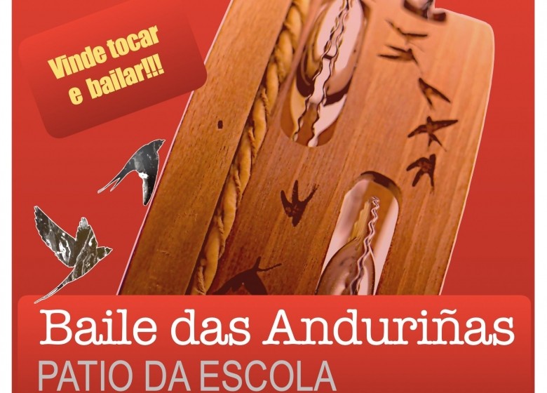 BAILE DAS ANDURIÑAS. PATIO DA ESCOLA VENRES 14 DE XUÑO DE 17 A 19HS. VÉN TOCAR E BAILAR!. EXTRAESCOLARES ETRADVIGO 2023-24.