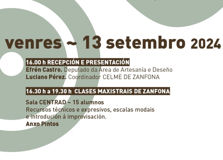 O mestre de Zanfona da ETRAD participa no IV Celme de Zanfona. CENTRAD.LUGO. 13/SET