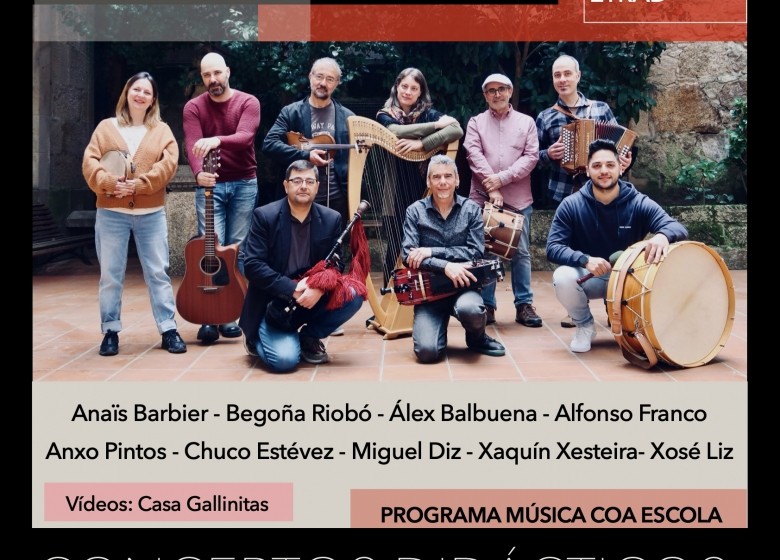 MÚSICA COA ESCOLA. Programa de Concertos Didácticos da Concellería de Educación. @s mestr@s da ETRAD presentan RURALSÓNS. Auditorio do Concello de Vigo. Luns 07, martes 08, mércores 09, de 12:00hs a 13:00hs. Xoves 10/ABR en dobre sesión: de 10:00 a 11:00