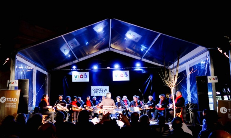 A ETRAD participa nos actos do Nadal do Concello de Vigo coas agrupacións de zanfona,  corda frotada e da banda de gaitas.