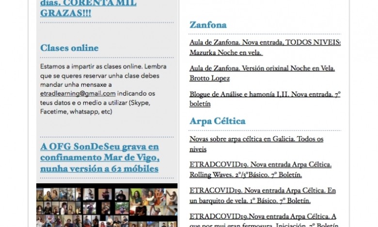 ETRADCOVID19. 7º BOLETIN ETRADENLIÑA. Xa nas vosas caixas de correo cos novos contidos para traballar ao longo da semana.