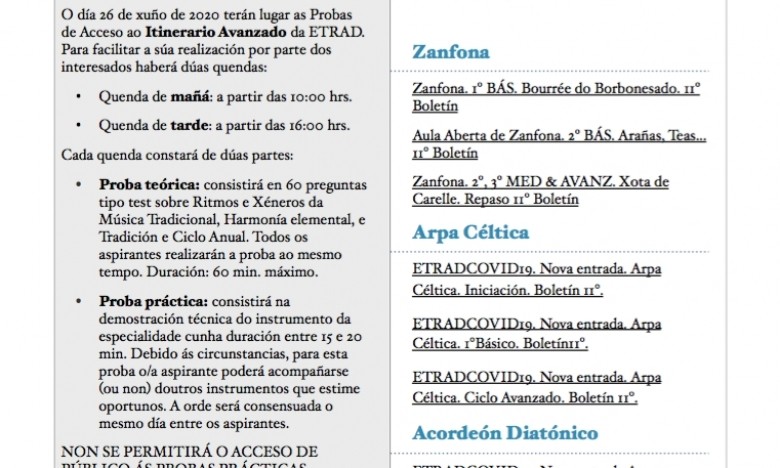 ETRADCOVID19. 11º BOLETIN ETRADENLIÑA. Xa nas vosas caixas de correo cos novos contidos para traballar ao longo da semana.