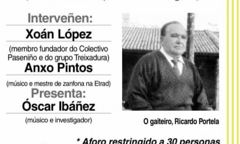 GALAXIA ETRAD. O mestre de zanfona participa no encontro do Club Faro de Vigo sobre Ricardo Portela. Alento, vida e expresividade da gaita. Venres 13 de novembro ás 20 h. Salón de actos do MARCO